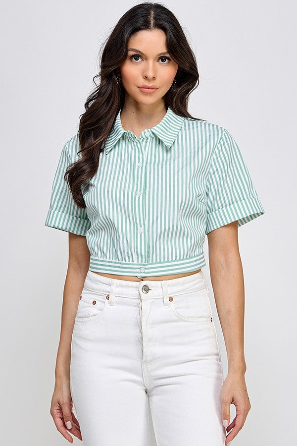 Camisa Crop Rayas
