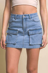 Falda Denim Cargo