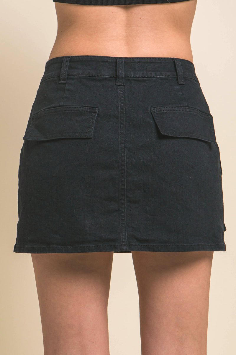 Falda Denim Cargo