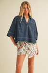 Blusa Denim Relax