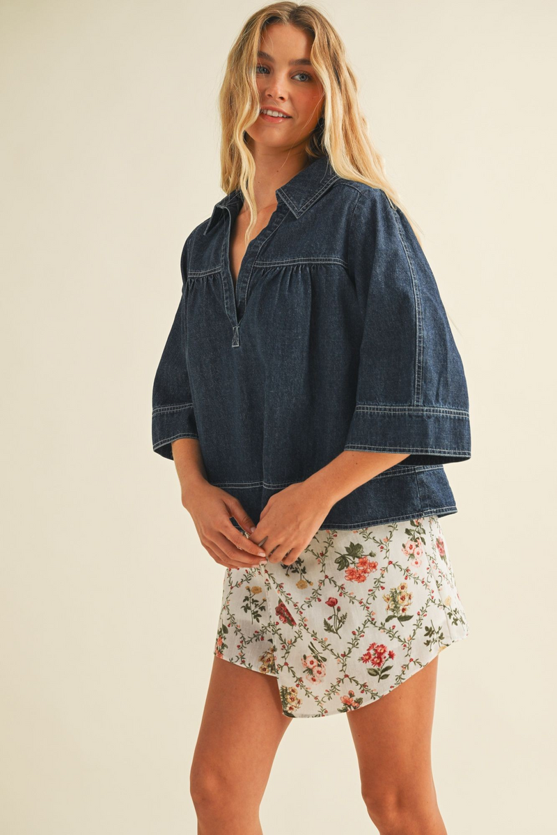 Blusa Denim Relax
