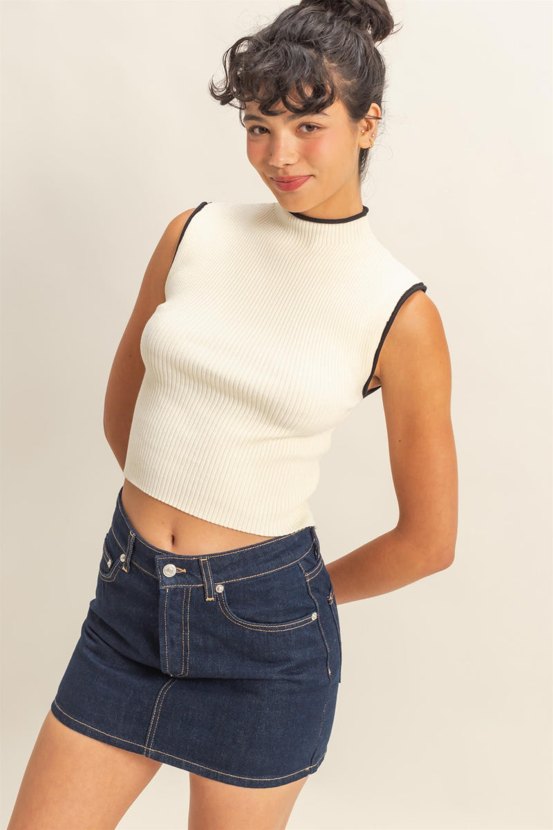 Top Knit Contrast