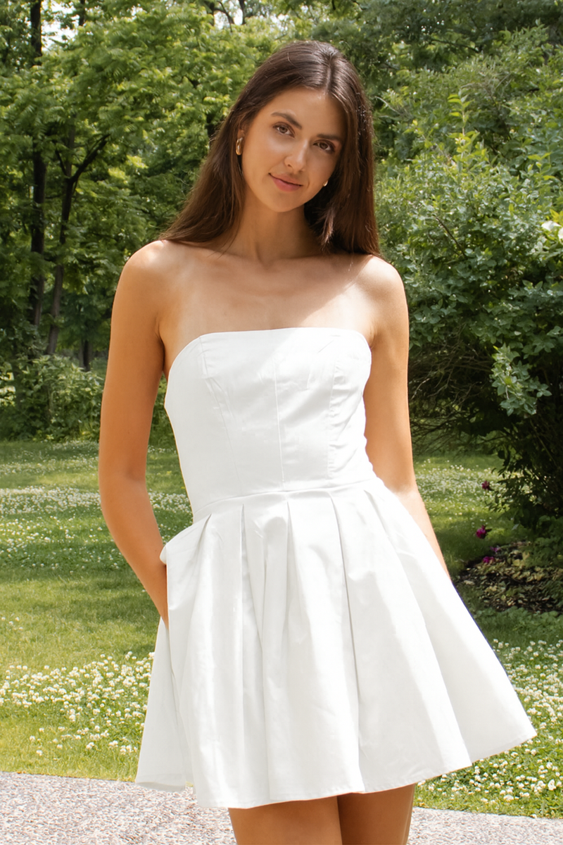 Vestido Strapless Tull