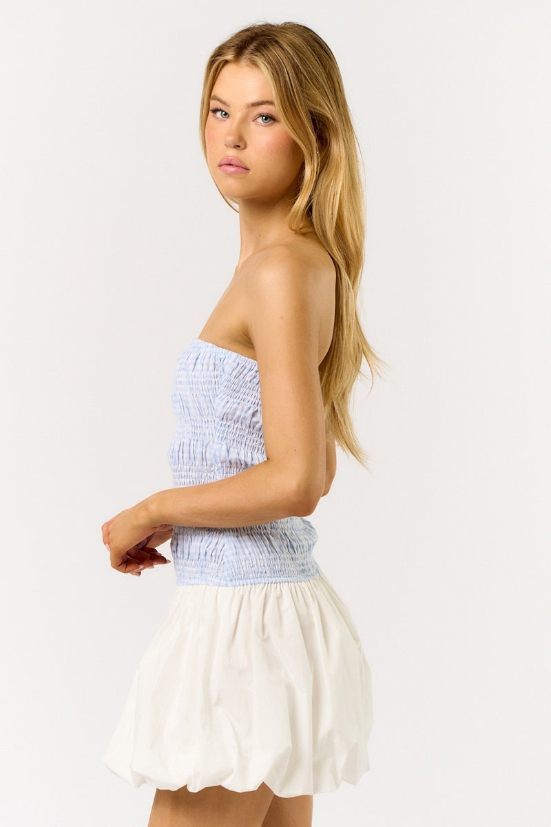 Vestido Smock Strapless