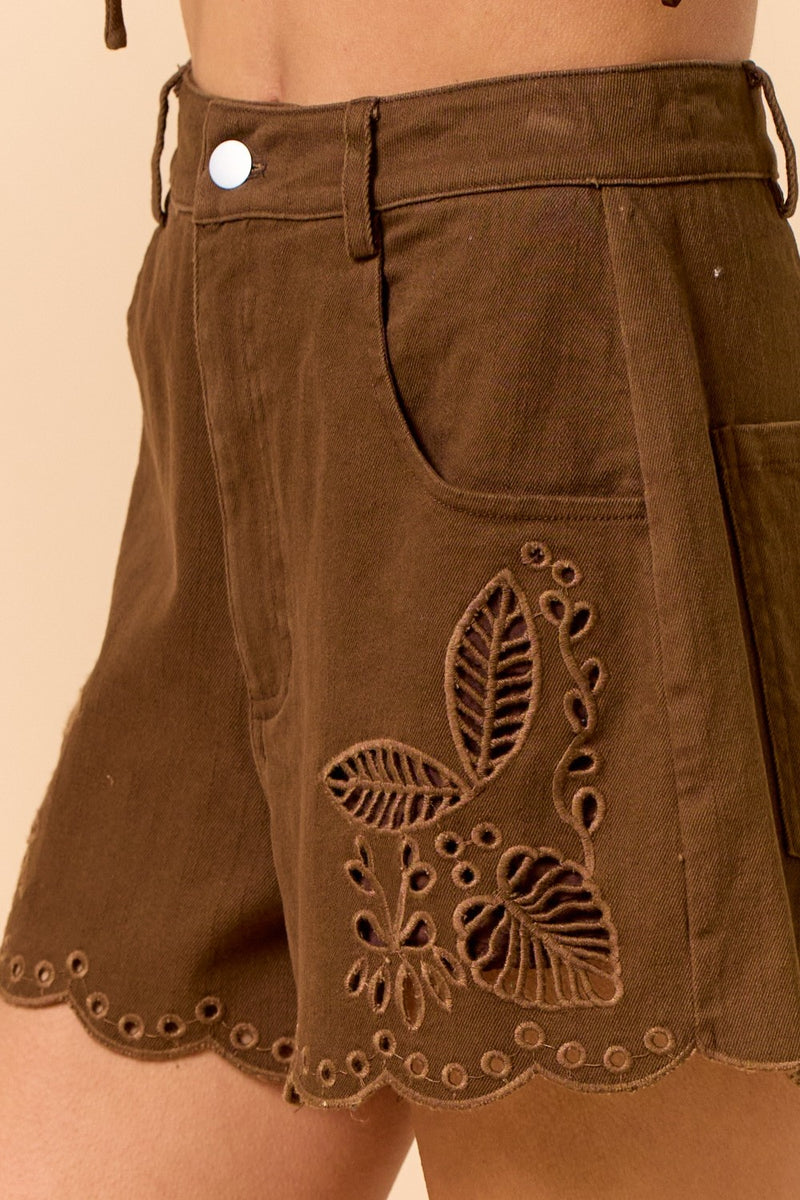 Short Bordado Leaf