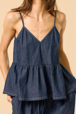 Top Denim Peplum