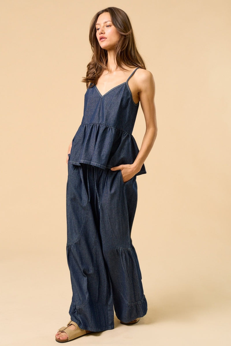 Top Denim Peplum