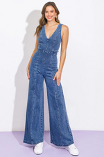 Jumpsuit Denim Panelado