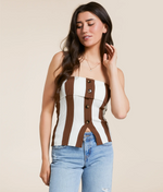 Blusa Strapless Stripes