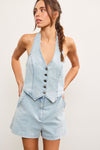 Romper Vest Denim